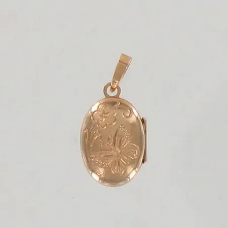 Kuvioitu medaljonki, korkeus 22mm, 585br, paino 1,0g