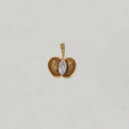 Timanttiriipus 1xn.0.03ct, korkeus 12mm, 750 kelta- ja valkokulta, paino 0,8g