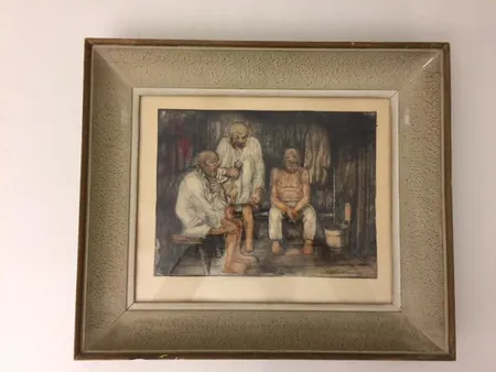Piirustus, signeeraus O.Räisänen 1929, koko 45x52cm 