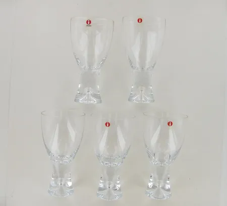 Viisi viinilasia, Iittala, Tapio, design Tapio Wirkkala, korkeus 145mm