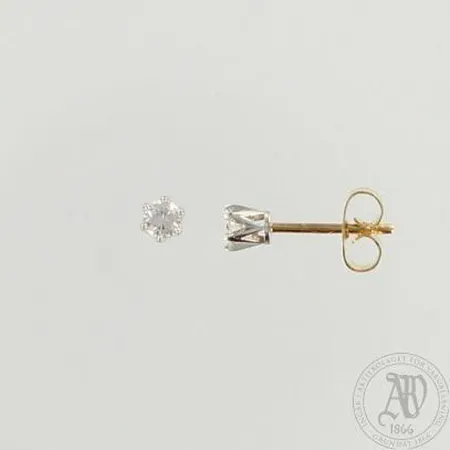 Timanttikorvanapit 2xn.0.10ct, toinen lukko puuttuu, 585, paino 0,7g