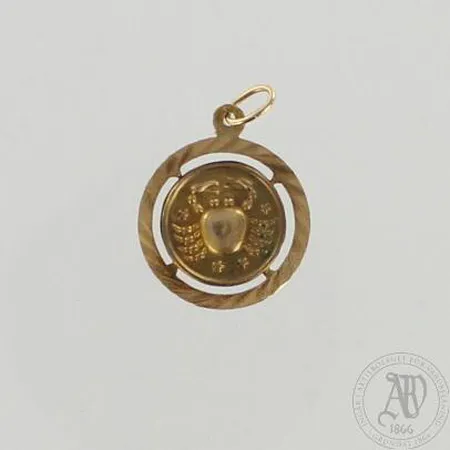 Horoskooppiriipus, Ø 20mm, 585, paino 1,2g