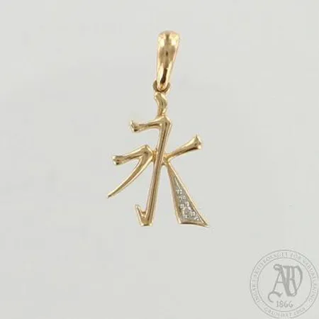 Timanttiriipus 1xn.0.005ct, korkeus 20mm, 585, paino 0,7g 
