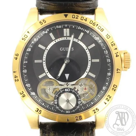 Teräsrannekello Guess, Strategy W22515G1, automaatti, Ø 46mm, nahkaranneke
