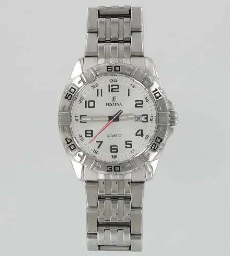 Teräsrannekello Festina Quartz, F16495, taulun Ø 44mm, mukana laatikko, lisäpalat ja uudenveroinen nahkaranneke
