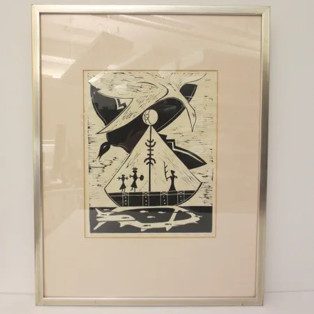 Grafiikkateos, signeeraus Olli Viiri 1980, ''Navis Magioa'' tpla 3/30, mitat 30x37,5cm Ota yhteys panttilainaamoon kuljetusmaksusta sopimiseksi.
