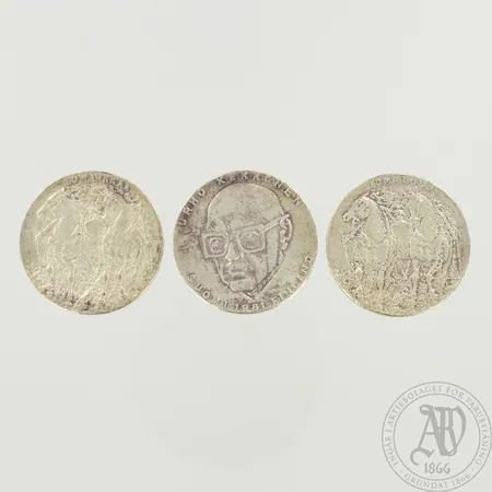 Kolme juhlarahaa, Urho Kekkonen 1975, nimellisarvo 10mk/kpl, 500, paino 60,3g