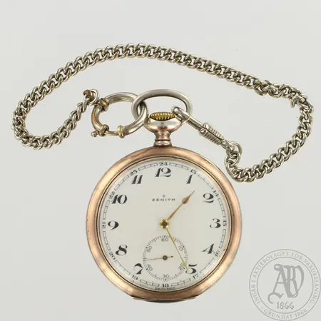 Hopeataskukello Zenith, 16 rubis, Ø 52mm, ref.4673001, 800br, paino 101,6g, metalliset kellonperät, pituus 260mm