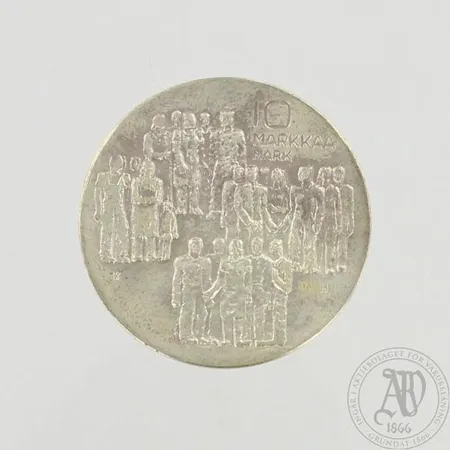 Juhlaraha, Itsenäinen Suomi 1977, nimellisarvo 10mk, 900, paino 21,7g