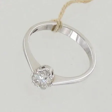 Timanttisormus 1xn.0.40ct, koko 15¾, 750 valkokulta, paino 2,0g