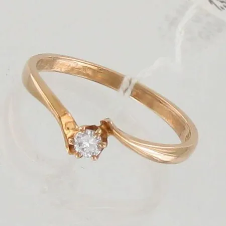 Timanttisormus 1xn.0.09ct, koko 17½, 585, paino 1,7g