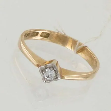 Timanttisormus 1xn.0.06ct, koko 16¼, 585, paino 1,8g
