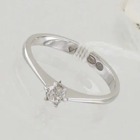 Timanttisormus 1xn.0.18ct, vanhahiontainen, koko 17½, 750 valkokulta, paino 2,2g