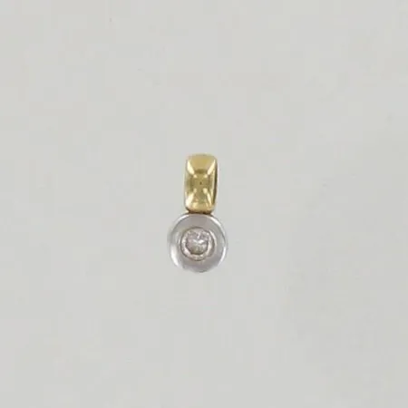 Timanttiriipus 1xn.0.15ct, korkeus 10mm, 585 kelta- ja valkokulta, paino 0,7g