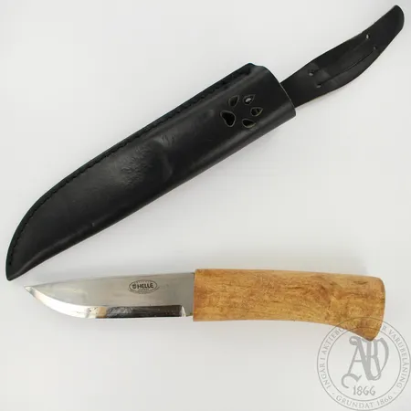 Puukko Helle Nahkatupessa, ruostumaton teräs