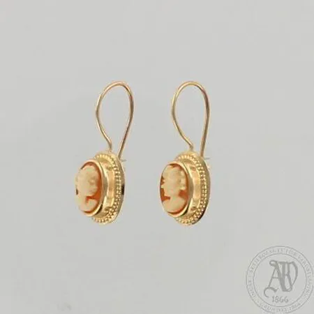 Camee-korvakorut, korkeus 20mm, 585br, paino 0,9g 