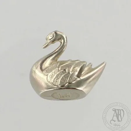Paperipidin joutsen, korkeus 20mm, metallia
