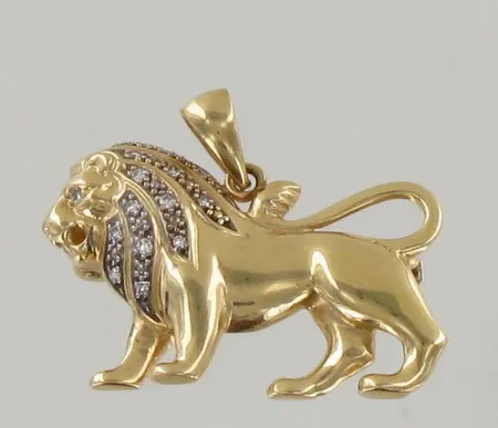 Leijonarintaneula riipuslenkillä 14xn.0.005ct, koko 19x28mm, 585, paino 4,5g 