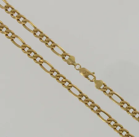 Figaro-kaulaketju, ontto, pituus 60cm, leveys 6mm, 750, paino 26,2g