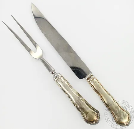 Paistiveitsi ja -haarukka, Chippendale, pituudet 270 ja 240mm, 830br, paino 251,0g