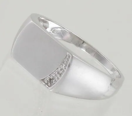 Timanttikantasormus 2xn.0.005ct, koko 22, 585 valkokulta, osittain mattahiottu, paino 4,8g