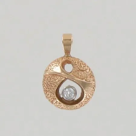 Timanttiriipus 1xn.0.03ct, korkeus 12mm, 585, paino 0,8g