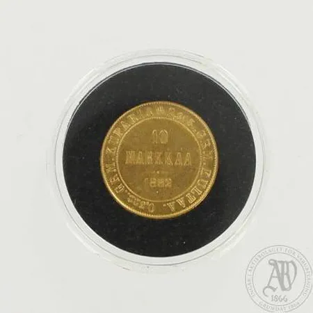 Kultaraha 10 Markkaa, vuodelta 1882, 900, paino 3,2g