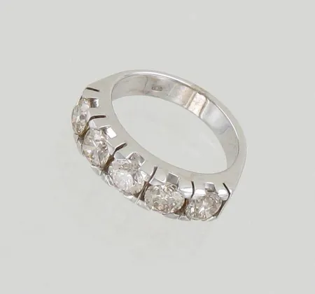 Timanttisormus 5xn.0.45ct, koko 17½, 585, paino 6,9g