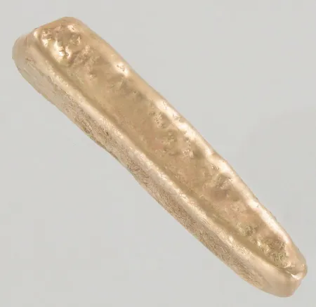 Kultapala, pitoisuus ominaispainotestin mukaan 13-14 karaatia, paino 232,7g