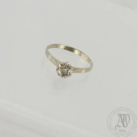 Timanttisormus 1xn.0.04ct, koko 16¾, 750 valkokulta, paino 1,9g