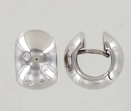Timanttikorvarenkaat 6xn.0.03ct, Ø 15mm, 750 valkokulta, paino 9,8g