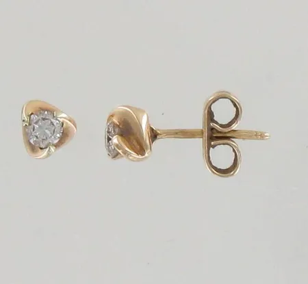 Timanttikorvakorut 2xn.0.17ct, 585, paino 2,1g