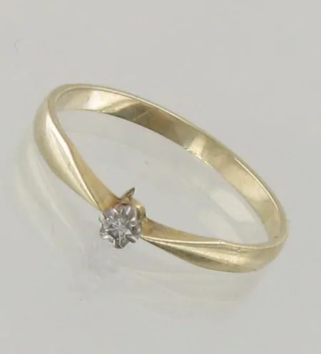 Timanttisormus 1xn.0.01ct, koko 17¼, 585, paino 1,4g 