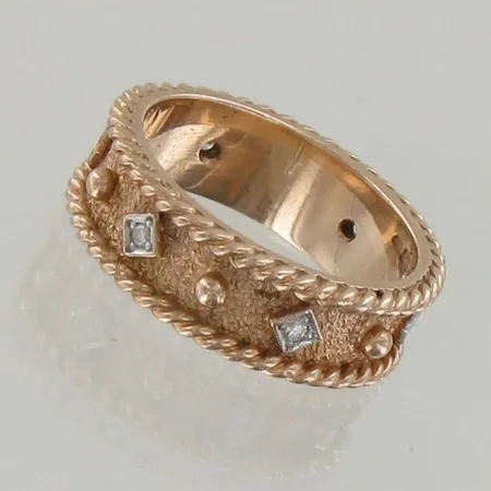 Timanttisormus 6xn.0.005ct, koko 17¾, tekijänleima ARPONEVA, 585, paino 7,5g