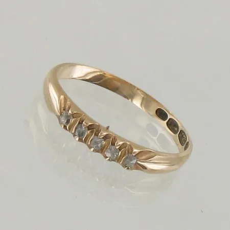 Timanttisormus 5xn.0.005ct, koko 15¾, 585, paino 1,5g