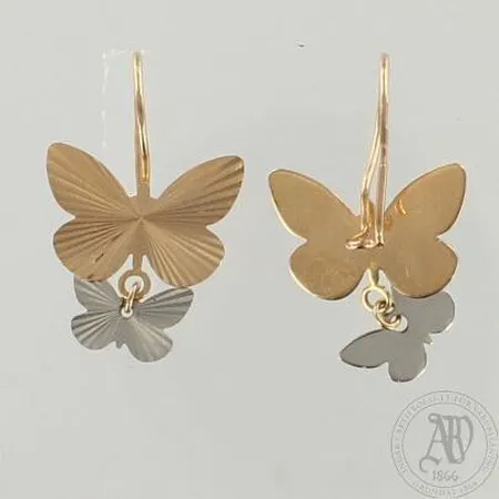 Korvakorut, korkeus 27mm, 585 kelta- valkokulta, paino 2,6g