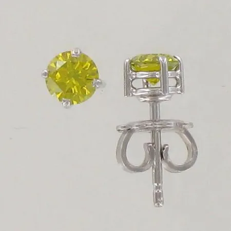 Timanttikorvakorut 2xn.0.40ct (värjättyjä), 750 valkokulta, paino 2,1g