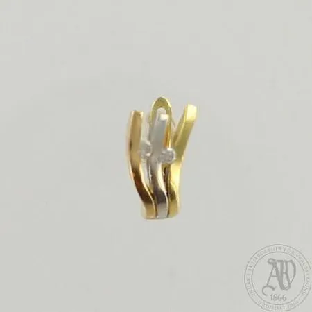 Timanttikorvakoru 2xn.0.04ct, korkeus 15mm, 750 kelta- ja valkokulta, paino 2,6g 