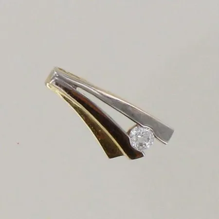 Kiviriipus, korkeus 16mm, 585 valko-ja keltakulta, paino 0,9g