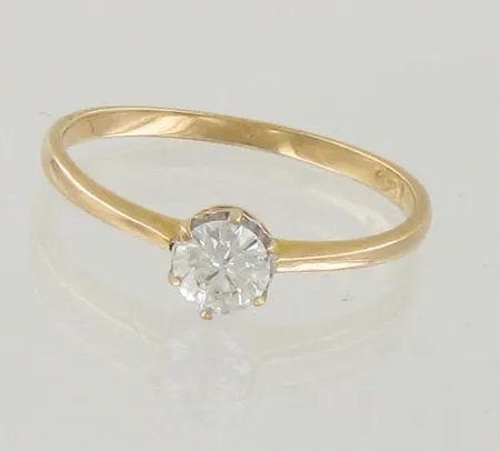 Timanttisormus 1xn.0.33ct, koko 16¾, 585, paino 1,3g