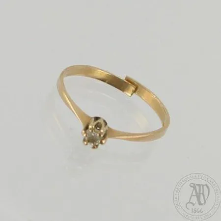 Viallinen timanttisormus 1xn.0.04ct, 585, paino 1,1g 
