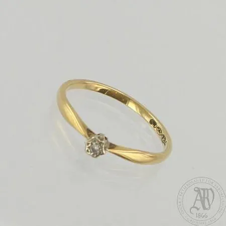 Timanttisormus 1xn.0.005ct, koko 17, 750, paino 1,5g 
