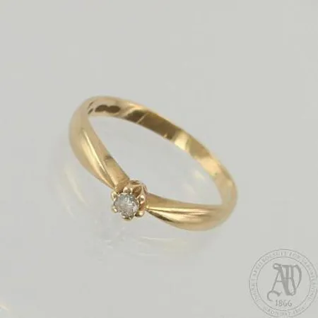 Timanttisormus 1xn.0.8ct, koko 17¾, 585, paino 2,4g 