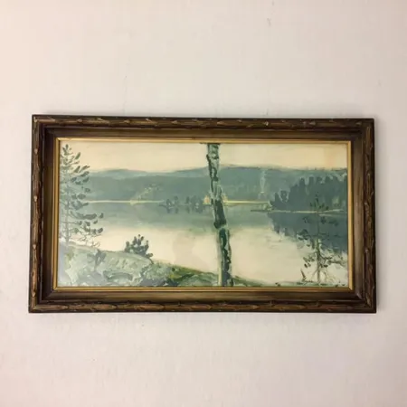 Kivipainotyö, signeeraus Akseli Gallen-Kallela, mitat 36x63cm.  Lähetetään postipakettina.