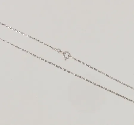 Panssarikaulaketju, pituus 46cm, 585 valkokulta, paino 2,9g