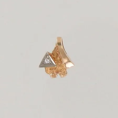 Timanttiriipus 1xn.0.01ct, korkeus 11mm, 585 kelta- ja valkokulta, paino 0,9g