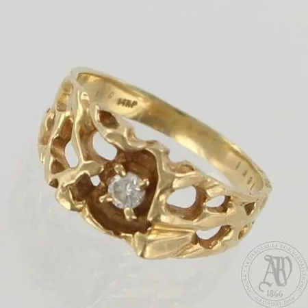 Timanttisormus 1xn.0.15ct, 585, koko 20½, paino 5,3g