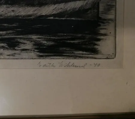 Kuivaneulamaalaus, signeeraus Edith Wiklund, Satamakuva Tallinnasta 1940, 21x33cm.  Lähetetään postipakettina.