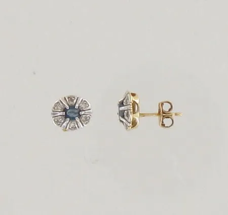 Timanttikorvakorut sinisafiireilla 12xn.0.005ct, 585br, paino 1,7g