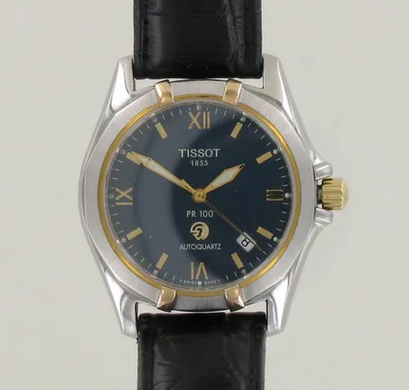Teräsrannekello Tissot PR 100 Autoquartz, automaattikvartsikoneisto, taulun Ø 37mm, hihnan pituus 215mm